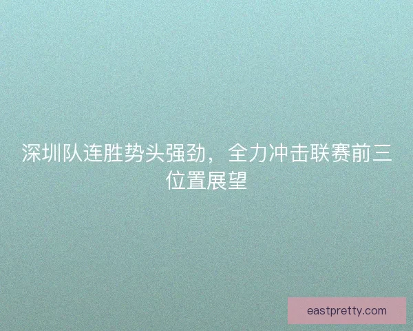 深圳队连胜势头强劲，全力冲击联赛前三位置展望